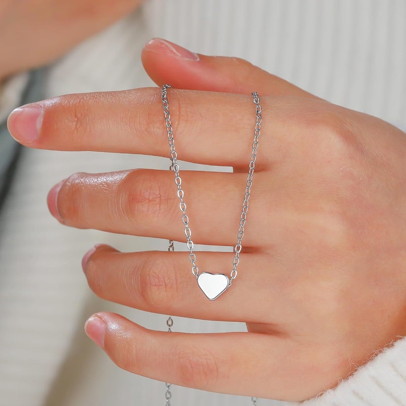 Ieftop Valentines Birthday Gifts for Women Teen Girls - Dainty 14K Gold/Silver Plated Cute Heart Handmade Disc Circle Bee Choker Adjustable Necklace for Women Teenage Girl Trendy Jewelry - Image 5